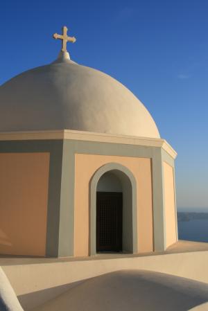 圣托里尼岛, 希腊, 基克拉泽斯, 建筑, 基克拉迪群岛, 圆顶, 宗教