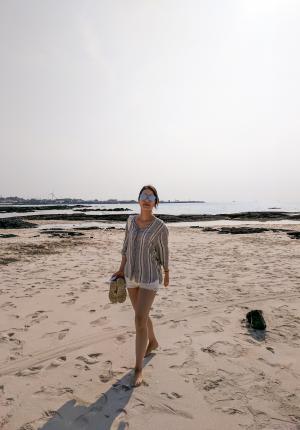 济州, 海滩, 妇女, 夏季