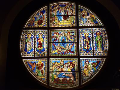 彩色玻璃窗口, 艺术, 大教堂, 玻璃, 莲座丛, 托斯卡纳, 教会