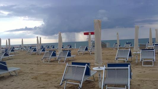 沙子, 海滩, 冬天, 遮阳伞, 椅子, 海, 椅子
