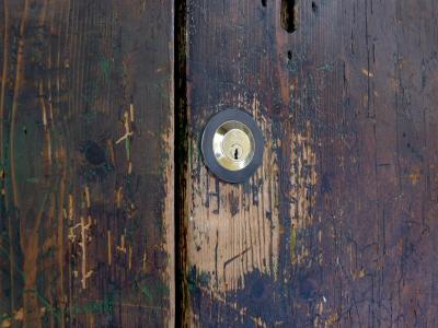 锁孔入路, 木门, 划痕门, 锁, 木材, 老, 门
