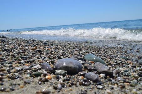 海, 海滩, 石头, 自然, 卵石, 海岸线, 夏季