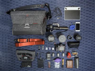 袋, 皮带, 框, 电缆充电器, 相机, 手机, 设备