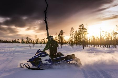 摩托雪橇, 拉普兰, 雪地车, 瑞典, 乐趣, 酷比滑雪, 冬天
