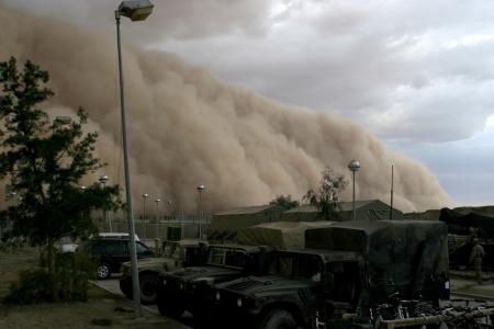 沙尘暴, 军营, 沙漠, 期待, 风, al 沙·贾汗, 伊拉克