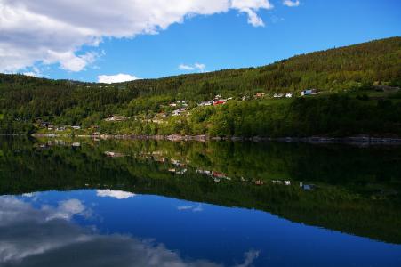 挪威, fjordlandschaft, 小山, 自然, 景观, 假日, 北