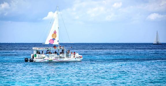 小船, 科苏梅尔, 海, 水, 墨西哥, 加勒比海, 旅行