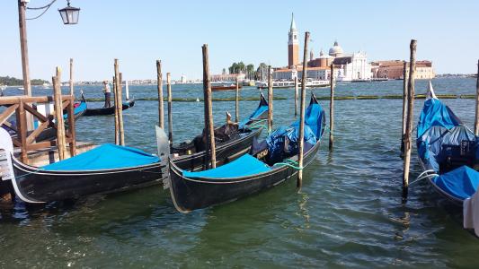 吊船, 威尼斯, 意大利, 威尼斯-意大利, 吊船, 运河, 航海的船只