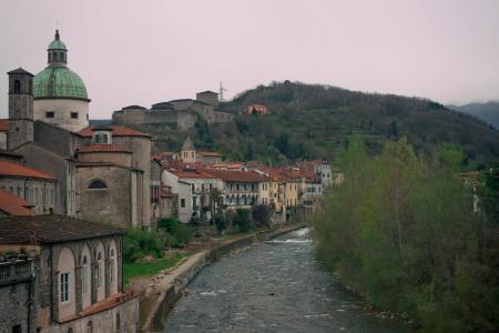村庄, 意大利, 旧城, 河, 中世纪的村庄, 房屋峡谷, 波道夫