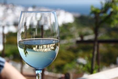 地中海, 葡萄酒, 镜像, 溶胶, 景观, 酒杯