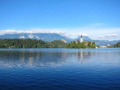 布莱德湖, 斯洛文尼亚, 景观, 山脉, 湖