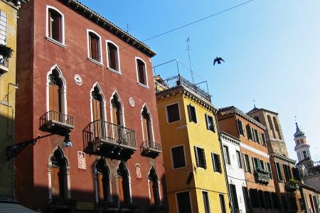 威尼斯, 意大利, 房屋, 颜色, 老房子, 彩色, 建筑