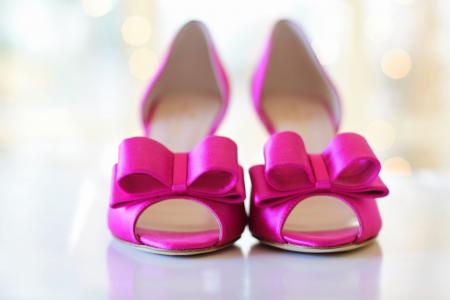 粉红色的鞋子, 婚礼鞋, 弓, 婚礼, 粉色, 新娘, 时尚