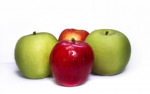 苹果, 新鲜, 绿色, 红色, 健康, 健康, 水果