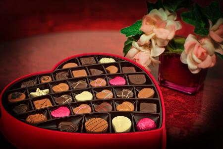 情人节那天, 巧克力, 糖果, 心, 爱, 情人节, 红色