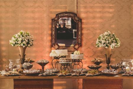 婚姻, 餐桌蛋糕, 装饰, 花, 花瓶, 表