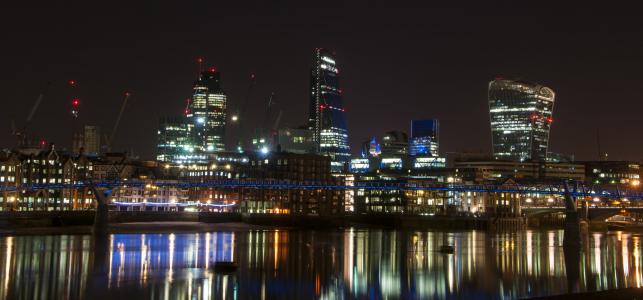 泰晤士河, 晚上, 伦敦, 城市, 建筑, 河, 具有里程碑意义