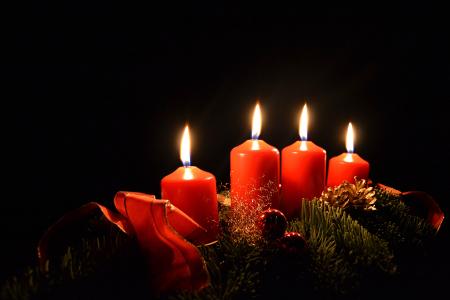 蜡烛, 圣诞节, 来临, 到来花圈, 圣诞节的时候