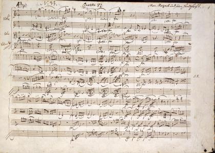 莫扎特, 四方在 c, 备注, 手写, 音乐, 古典, 音乐会