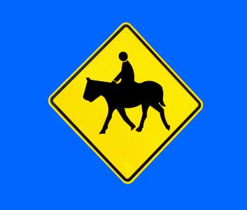 骑马标志, 马, 车手, 安全, 警告标志, 标牌, 分离