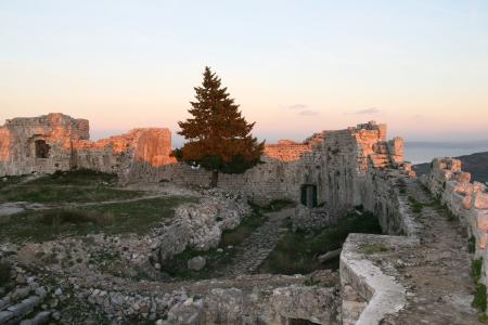 废墟, 克罗地亚, 吸引力, 老, 堡, 建筑, 历史