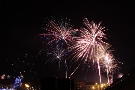 烟花, 新年除夕, 新的一年的一天, 放鞭炮, 新年愿望, 晚上, 庆祝活动