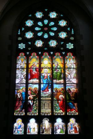 教会, 彩色玻璃窗口, 彩色玻璃, 圣 guildo, 法国