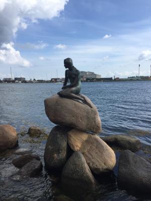 哥本哈根, 美人鱼, 雕像, 旅行, 著名, 户外, 观光