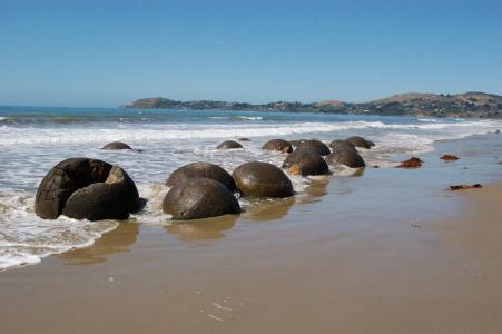 巨石, 摩埃拉奇, koekohe 海滩, 海, 自然, 岩石, 新西兰