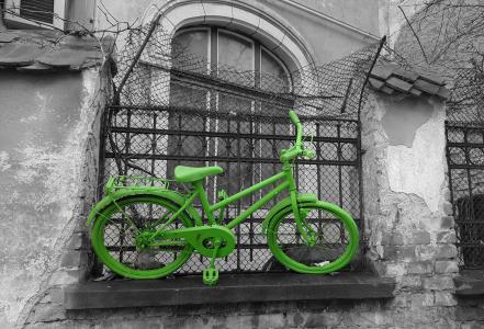 老式自行车, 自行车, 老, 复古, 墙上, 运输, 街道