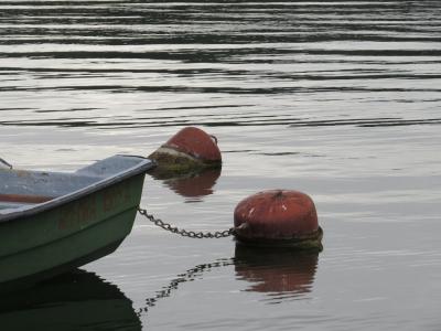 浮标, 小船, 避风港, 湖