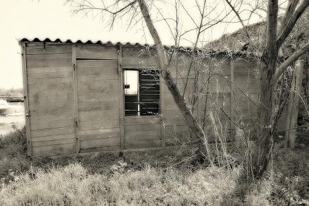 田庄, 木材, 老房子, 立面, 黑色和白色, 窗口, 法国