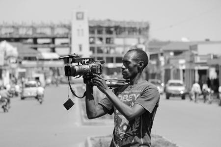 记者, 摄影师, 乌干达, 姆巴莱, 媒体, 非洲, 新闻