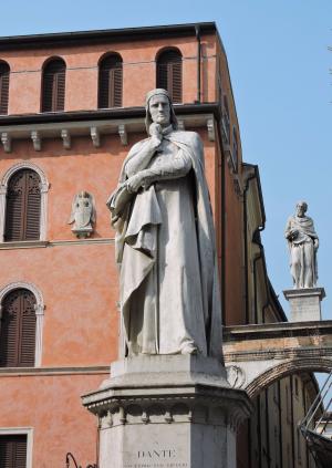 雕像, 但丁, 诗人, 维罗纳, 纪念碑, 建设, 古代