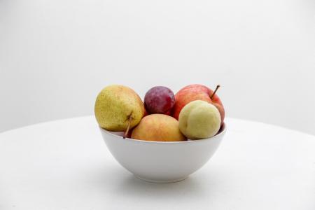束, 水果, 白色, 陶瓷, 碗里, 食品, 水果