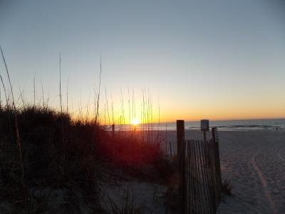 日出, 海滩, 栅栏, 海洋, 自然, 和平, 宁静