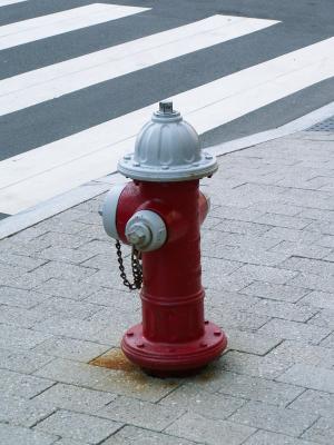 消火栓, 消防, 红色, 美国, 斑马线, 路面