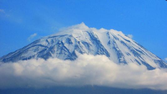 米斯蒂火山, 雪, 云彩, 内华达山脉, 雪域景观, 自然, 山