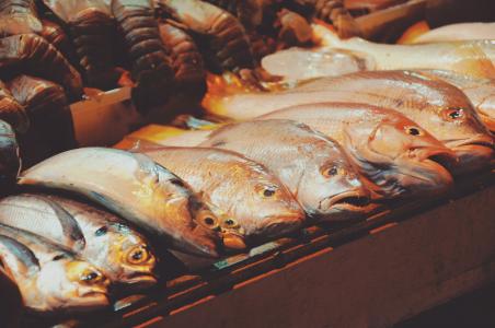 灰色, 红色, 食用, 鱼, 市场, 龙虾, 海鲜