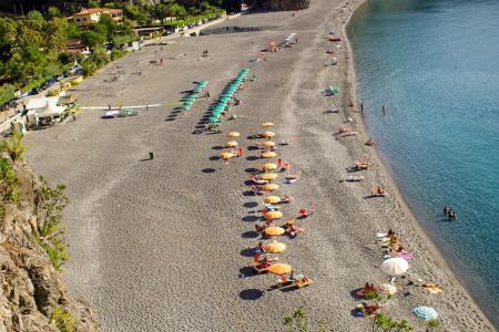 海滩, 海, 遮阳伞, 圣尼古拉表壳, 卡拉布里亚, 平静的大海, 夏季