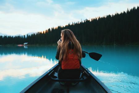 皮划艇, 女孩, 独木舟, 水, 休闲, 冒险, 桨
