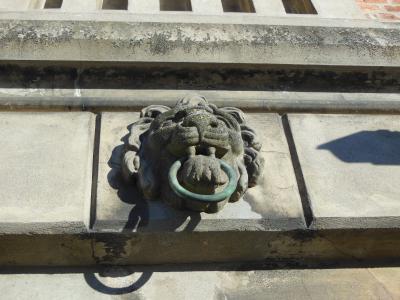 老市政厅, nyborg 市政厅, 详细, 饰品, 狮头, 口环, 狮子的脑袋