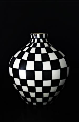 花瓶, 手绘, 黑色和白色, 艺术, 摘要, 装饰, 窗体