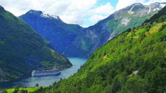 美妙, 挪威, 峡湾, 景观
