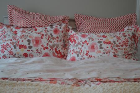 枕头, 花香, 床上, 卧室, 亚麻, 靠垫, 床罩