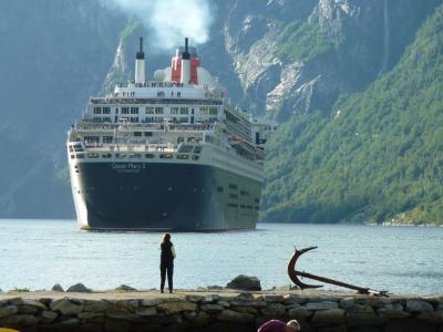 船舶, 客船, 挪威, 峡湾, 美妙, 海, 旅行