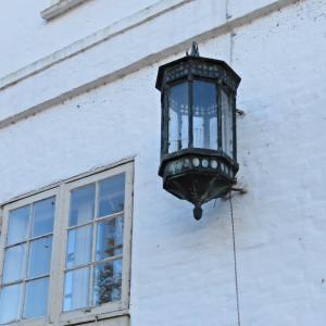 灯笼, 灯, 旧灯, 在闭合的 nordborg, 丹麦, 适应旧的门面, 黑色