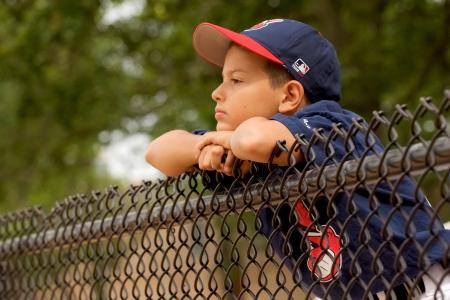 棒球, 栅栏, 克利夫兰, 公园, 男孩, 儿童, 等待