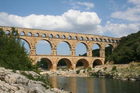 渡槽, 法国, 夏季, 杜邦加尔, 古罗马渡槽, 桥-男人作结构, 拱