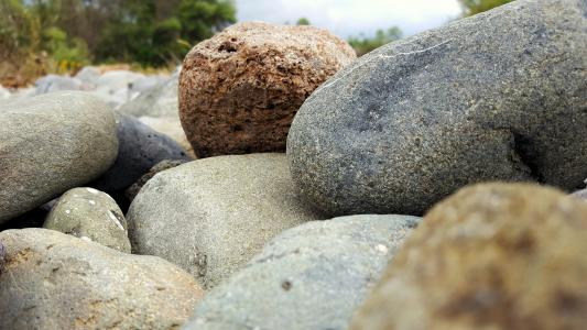 自然, 石头, 夏季, 鹅卵石, 海滩, 大石头, 岩石-对象